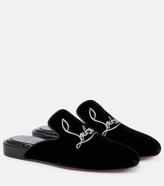 Navy Coolito Donna velvet slippers | Christian Louboutin