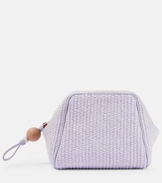 Puffy Pouch Small raffia-effect clutch | Loro Piana