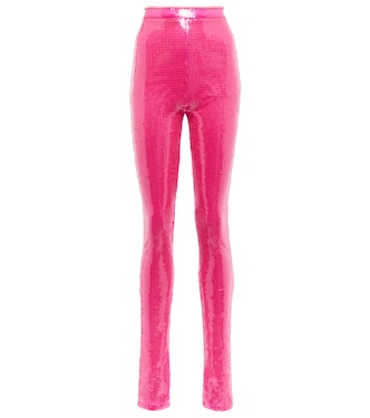 Sequined high-rise slim pants | David Koma