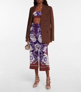 Top cropped in seta crêpe de chine | Valentino