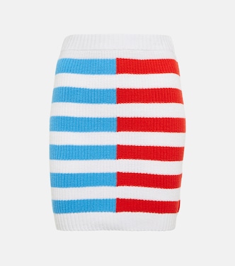 Saltwater striped cotton-blend miniskirt | Staud