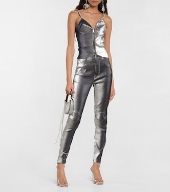 Embellished metallic corset top | Area