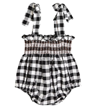 Baby - Jumpsuit corta in cotone a quadri | Suncracy