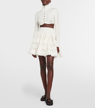 Cardigan cropped in maglia a coste | Alaïa