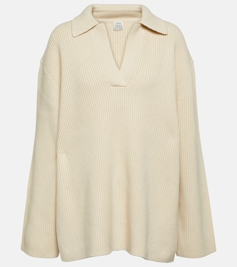 Polo de punto de lana acanalado | Toteme