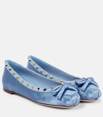 Bailarinas Rockstud de satén | Valentino Garavani