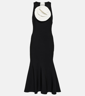 Floral-appliqué midi dress | Roland Mouret