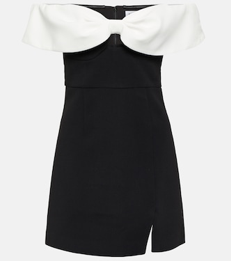 Off-shoulder crêpe minidress | Self-Portrait