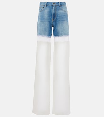 Jeans anchos con paneles de tul | Nensi Dojaka