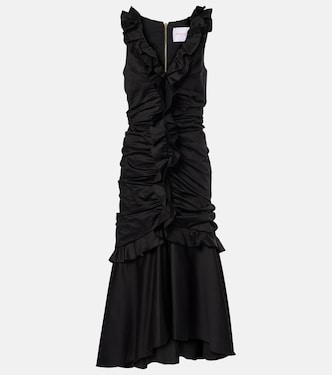 Ruffled cotton-blend midi dress | Carolina Herrera