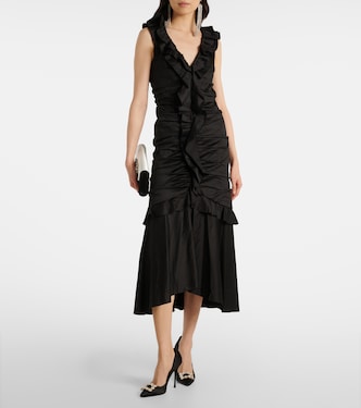 Ruffled cotton-blend midi dress | Carolina Herrera