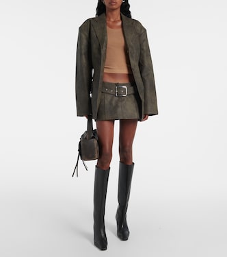 Kaya belted faux leather miniskirt | Aya Muse