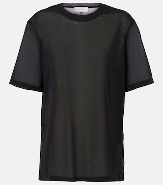Cotton-blend crêpe T-shirt | Victoria Beckham