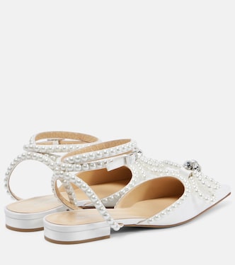 Verzierte Ballerinas Double Bow aus Satin | Mach & Mach