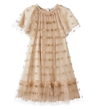 Besticktes Kleid aus Tüll | Dolce&Gabbana Kids