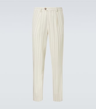 Pinstripe virgin wool tapered pants | Brunello Cucinelli