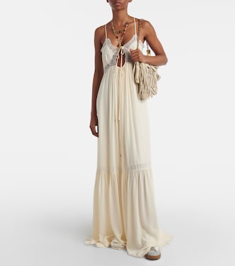 Robe longue en soie et dentelle | Chloé