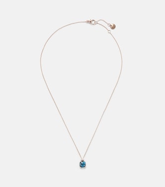 Nudo Mini 18kt rose gold pendant necklace with topaz and diamonds | Pomellato