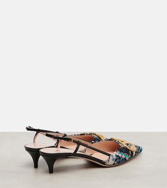 Slingback-Pumps VLogo Signature 40 mit Pailletten | Valentino Garavani