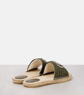 GG embellished raffia slides | Gucci