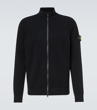 Embroidered wool-blend cardigan | Stone Island