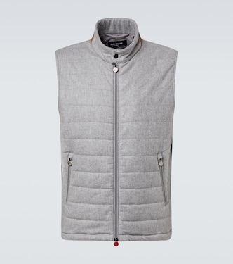 Suede-trimmed cashmere-blend vest | Kiton