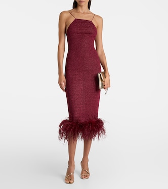 Robe midi Lumière à plumes | Oséree