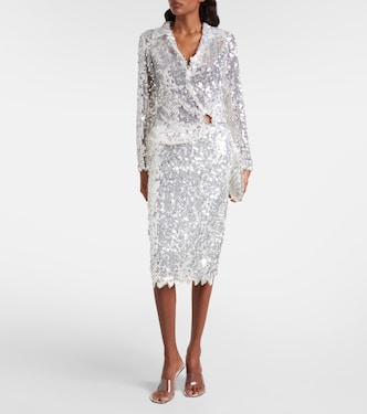 Opaline sequined midi skirt | Christopher Esber