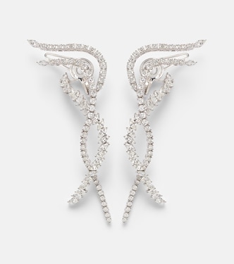 Y-Couture 18kt white gold drop earrings with diamonds | Yeprem