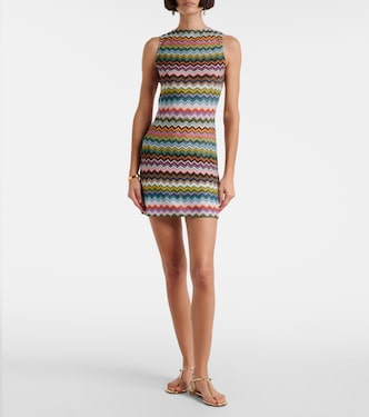 Zig Zag open-back lamé minidress | Missoni