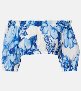Floral cropped off-shoulder cotton top | Farm Rio