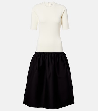 Vestido midi con lana y seda | Toteme