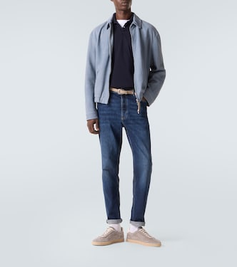 Embroidered cotton piqué polo shirt | Brunello Cucinelli