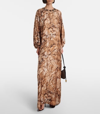 Vestido largo Maroso de seda adornado | Max Mara
