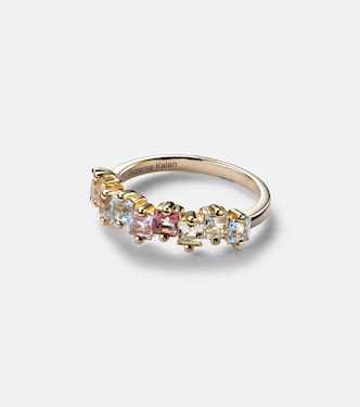 Ring Pastel Rainbow aus 14kt Gelbgold mit Saphiren | Suzanne Kalan