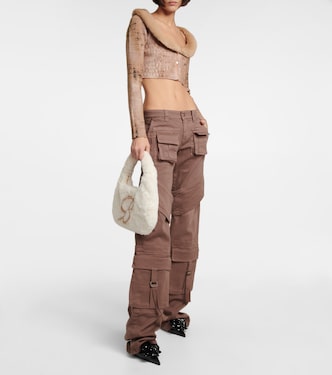Cardigan cropped con pelliccia sintetica | Blumarine