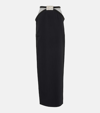 Embellished cutout cady maxi skirt | David Koma