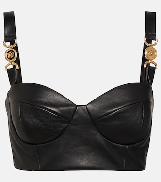 Top raccourci Medusa '95 en cuir | Versace
