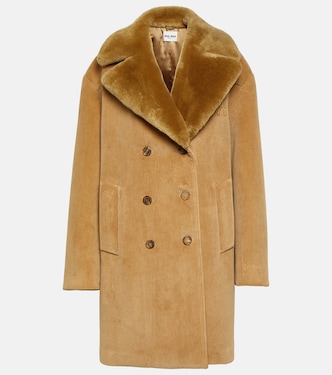 Mantel aus Cord mit Shearling | Miu Miu