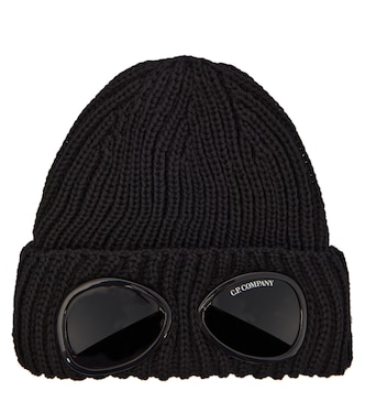Goggle Lens ribbed-knit wool beanie | C.P. Company Kids