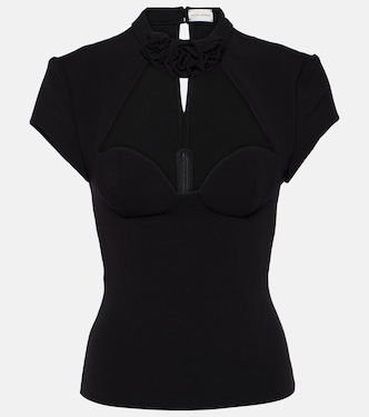 Floral-appliqué wool-blend top | Magda Butrym