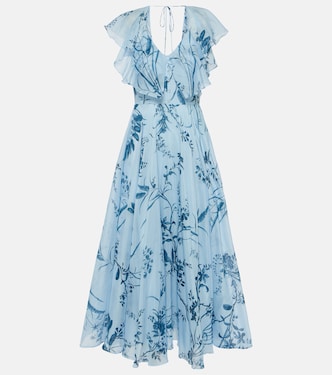 Printed cotton and silk midi dress | Erdem