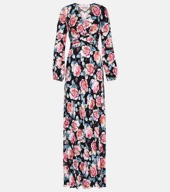 Robe longue Monika en satin à fleurs | Diane von Furstenberg
