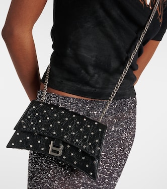 Verzierte Schultertasche Crush XS aus Leder | Balenciaga