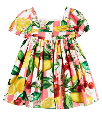 Baby - Abito in cotone con stampa | Dolce&Gabbana Kids