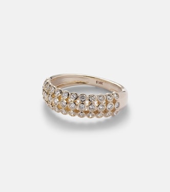 Ring Bold Lattice aus 14kt Gelbgold mit Diamanten | Stone and Strand
