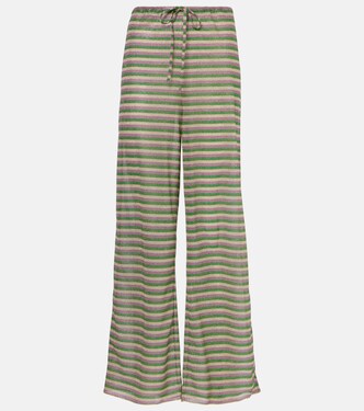 Weite High-Rise-Hose aus Lamé | Oséree