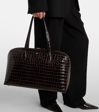 Croc-effect leather tote bag | Toteme