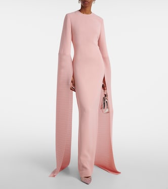 Robe longue Naomi en crêpe | Solace London