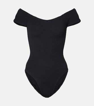 Grace off-shoulder swimsuit | Hunza G